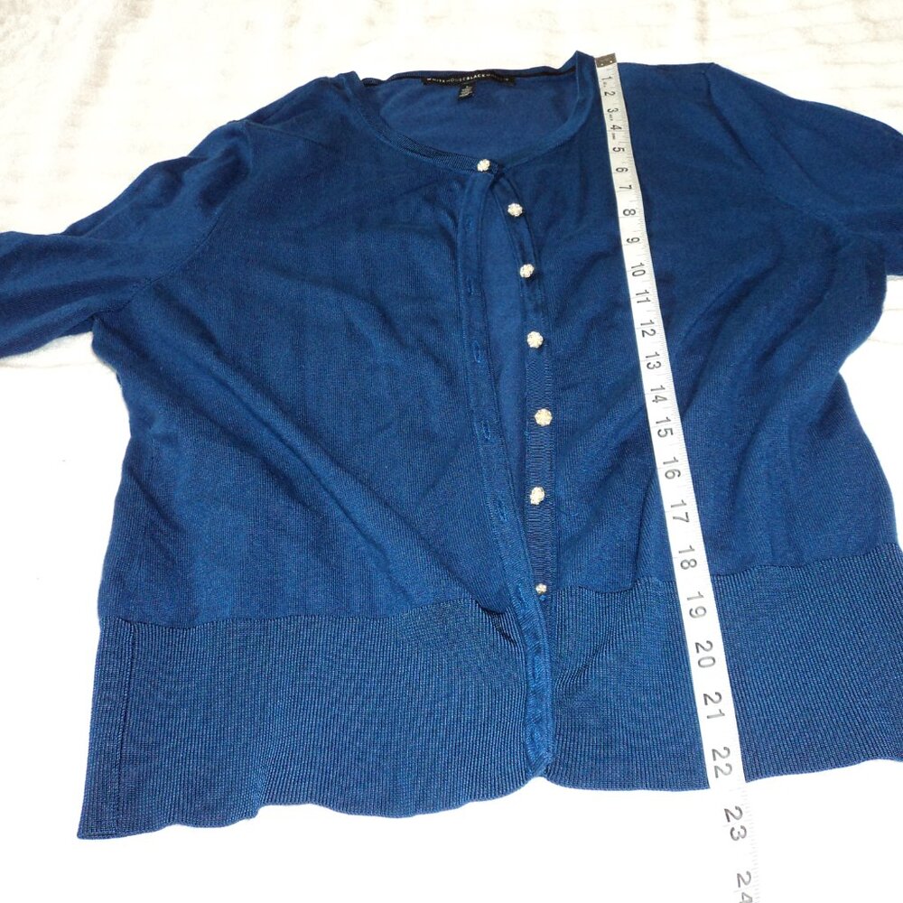 Women's Royal Blue Button Up Cardigan Sweater - Picture 5 of 7